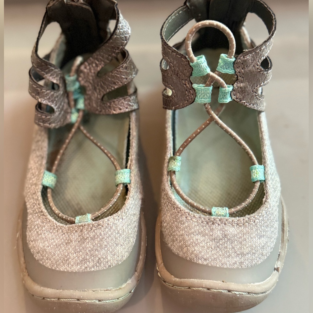 Stylish Kids Shoes with Aqua and Brown Accents